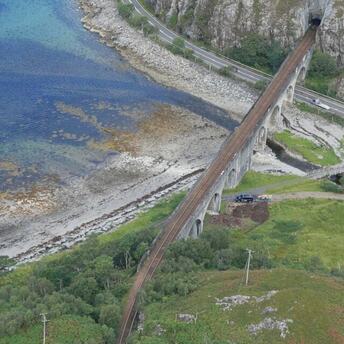 West Highland Line railway beside the coast