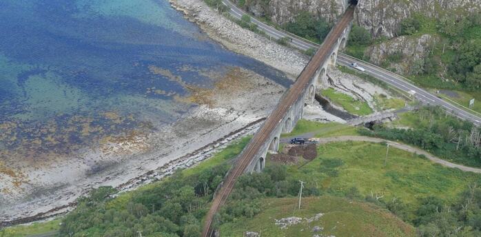 West Highland Line railway beside the coast