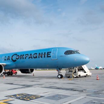 La Compagnie Airbus A321neo aircraft on the apron