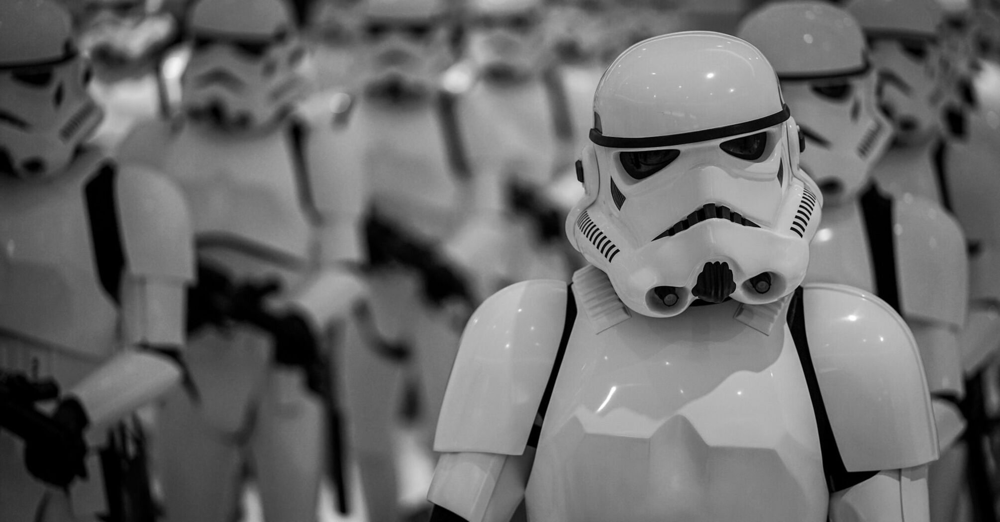 Stormtroopers from Star Wars standing in formation