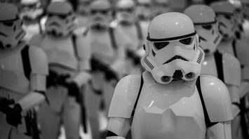 Stormtroopers from Star Wars standing in formation