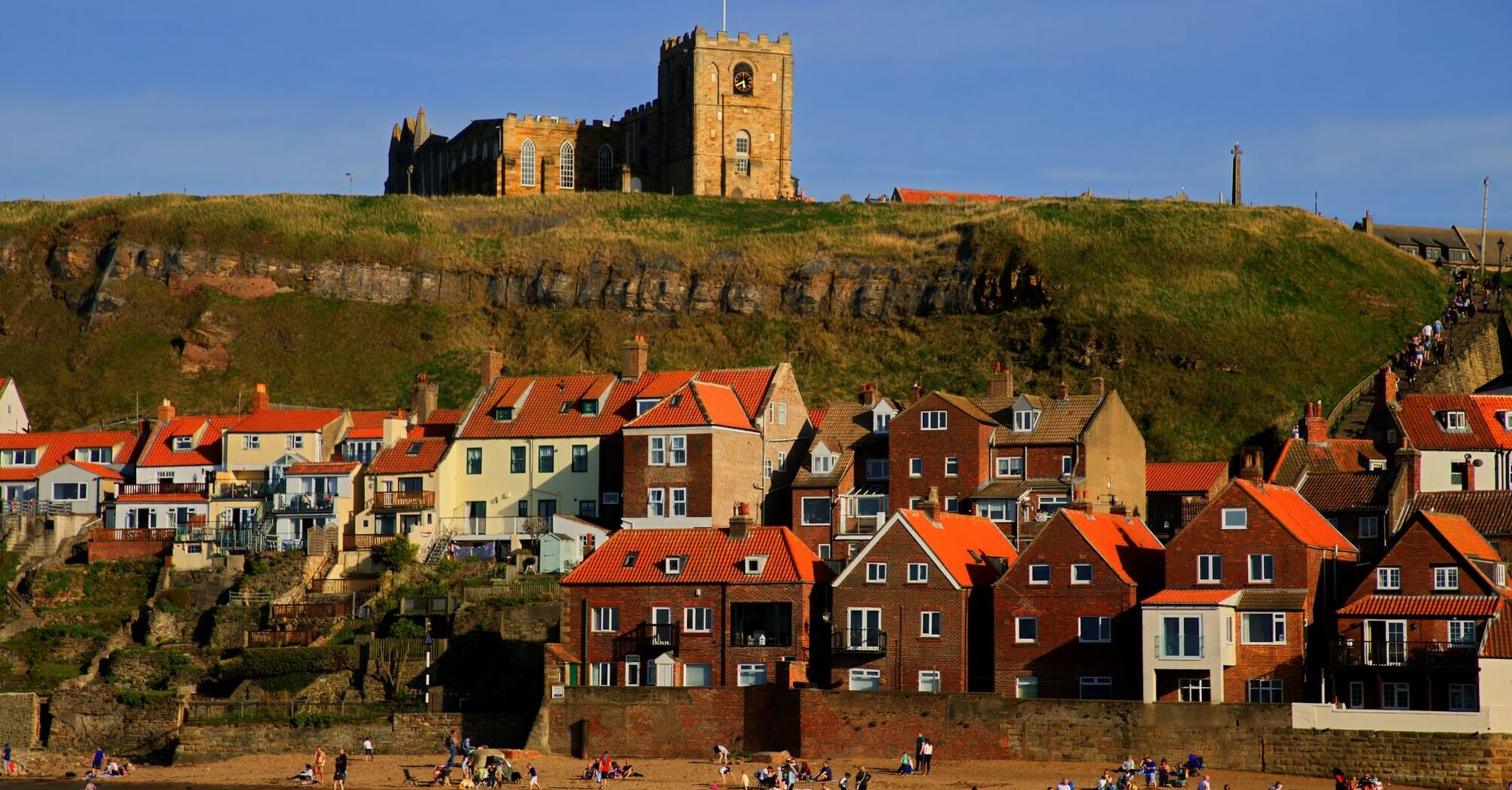 Coastal town and church in North Yorkshire
