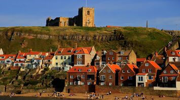 Coastal town and church in North Yorkshire