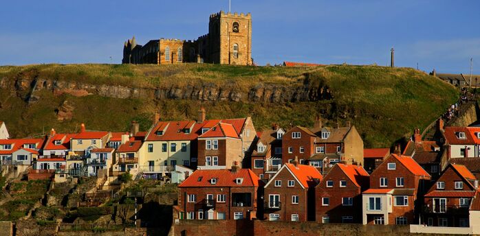 Coastal town and church in North Yorkshire