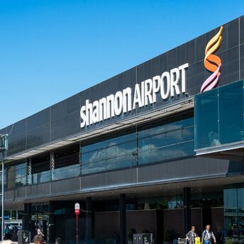 Exterior of Shannon Airport terminal in Ireland