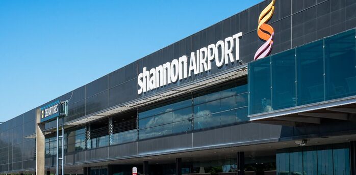 Exterior of Shannon Airport terminal in Ireland